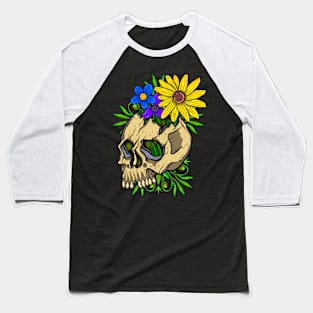 Floral skull Baseball T-Shirt